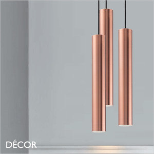11 Ideal Lux - Look - Copper Modern Designer Cylindrical Pendant Light - Chic Italian Design - Ideal for a Kitchen, Dining Room, Hotel, Restaurant, Bistro & Cafe