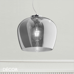 A1 Ideal Lux - Blossom - Smoked Grey Glass Modern Designer Pendant Light - Pure Italian Style for a Dining Room, Kitchen, Kitchen Island, Hallway, Stairwell, Hotel, Restaurant, Bistro, Bar & Café, A1 Ideal Lux - Blossom - Smoked Grey Glass Modern Designer Pendant Light - Pure Italian Style for a Dining Room, Kitchen, Kitchen Island, Hallway, Stairwell, Hotel, Restaurant, Bistro, Bar & Café,