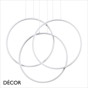 Ideal Lux - Frame, Circles - Matt White Modern Designer LED Suspension Light - Minimalism for a Kitchen, Dining Room, Office, Boardroom, Shop, Café or Bistro Ideal Lux - Frame, Circles - Matt White Modern Designer LED Suspension Light - Minimalism for a Kitchen, Dining Room, Office, Boardroom, Shop, Café or Bistro