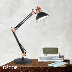 Ideal Lux - Wally - Black & Copper Modern Designer Extendable Desk Light - Perfect Task Light for your Study, Workspace, Bedside, Lamp Table, Living Room & Lounge. DFTP Ideal Lux - Wally - Black & Copper Modern Designer Extendable Desk Light - Perfect Task Light for your Study, Workspace, Bedside, Lamp Table, Living Room & Lounge. DFTP