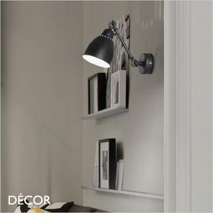 Ideal Lux - Newton - Matt Black Modern Designer Extendable Wall Light - Vintage Industrial Light for a Study, Workspace, Bedside, Reception, Hotel, Bistro & Café