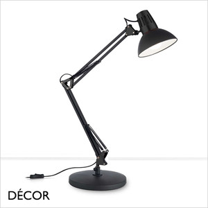 Ideal Lux - Wally - Black Modern Designer Extendable Desk Light - Perfect Task Light for your Study, Workspace, Bedside, Lamp Table, Living Room & Lounge Ideal Lux - Wally - Black Modern Designer Extendable Desk Light - Perfect Task Light for your Study, Workspace, Bedside, Lamp Table, Living Room & Lounge