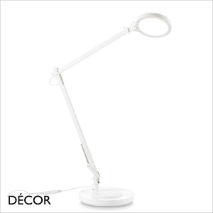 Ideal Lux - Futura - White Swivel & Height Adjustable Articulated Modern Designer LED Desk Light - Perfect Task Light for your Study, Workspace, Bedside, Lamp Table, Living Room & Lounge Ideal Lux - Futura - White Swivel & Height Adjustable Articulated Modern Designer LED Desk Light - Perfect Task Light for your Study, Workspace, Bedside, Lamp Table, Living Room & Lounge