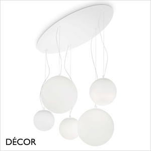 Ideal Lux - Mapa Bianco, 5 - White Etched Glass and white Metal Modern Designer Pendant Light & Ceiling Plate - Italian Chic for your Kitchen, Dining Room or Bistro Ideal Lux - Mapa Bianco, 5 - White Etched Glass and white Metal Modern Designer Pendant Light & Ceiling Plate - Italian Chic for your Kitchen, Dining Room or Bistro