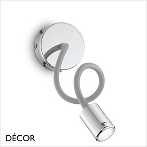 Ideal Lux - Focus 1 - Matt Grey & Chrome Modern Designer Flexible LED Wall Light - Innovative Italian Design for a Hotel Room, Bedside, Office or Study Ideal Lux - Focus 1 - Matt Grey & Chrome Modern Designer Flexible LED Wall Light - Innovative Italian Design for a Hotel Room, Bedside, Office or Study