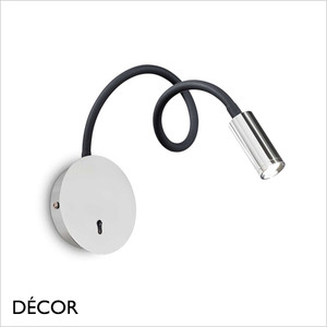 Ideal Lux - Focus 2 - Matt Grey & Chrome Modern Designer Flexible LED Wall Light - Innovative Italian Design for a Hotel Room, Bedside, Office or Study Ideal Lux - Focus 2 - Matt Grey & Chrome Modern Designer Flexible LED Wall Light - Innovative Italian Design for a Hotel Room, Bedside, Office or Study