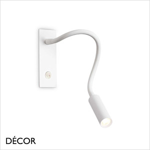 Ideal Lux - Lo - Matt White Flexible Modern Designer LED Wall Light - Innovative Italian Design for a Hotel Room, Bedside, Office or Study Ideal Lux - Lo - Matt White Flexible Modern Designer LED Wall Light - Innovative Italian Design for a Hotel Room, Bedside, Office or Study