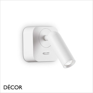 11 Ideal Lux - Bean, Square - Matt White Adjustable Modern Designer LED Wall Light - Perfect Task Light for a Hotel Room, Bedside Reading or a Study 11 Ideal Lux - Bean, Square - Matt White Adjustable Modern Designer LED Wall Light - Perfect Task Light for a Hotel Room, Bedside Reading or a Study