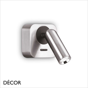 111 Ideal Lux - Bean, Square - Nickel Adjustable Modern Designer LED Wall Light - Perfect Task Light for a Hotel Room, Bedside Reading or a Study 111 Ideal Lux - Bean, Square - Nickel Adjustable Modern Designer LED Wall Light - Perfect Task Light for a Hotel Room, Bedside Reading or a Study