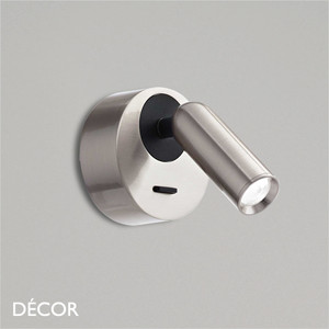 Ideal Lux - Bean, Round - Nickel Adjustable Modern Designer LED Wall Light - Perfect Task Light for a Hotel Room, Bedside Reading or a Study Ideal Lux - Bean, Round - Nickel Adjustable Modern Designer LED Wall Light - Perfect Task Light for a Hotel Room, Bedside Reading or a Study