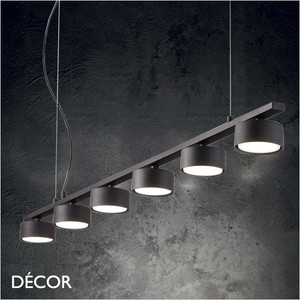 Ideal Lux - Minor 4 & 6 - Matt Black Modern Designer Linear Suspension Light- Perfect for Any Contemporary Space Ideal Lux - Minor 4 & 6 - Matt Black Modern Designer Linear Suspension Light- Perfect for Any Contemporary Space