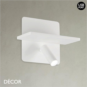 Ideal Lux - Piano with USB Port - Matt White Modern Designer Adjustable Back-Lit LED Wall Light - Perfect Task Light for a Hotel Room, Bedside Reading or a Study Ideal Lux - Piano with USB Port - Matt White Modern Designer Adjustable Back-Lit LED Wall Light - Perfect Task Light for a Hotel Room, Bedside Reading or a Study