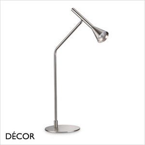 Ideal Lux - Diesis - Satin Nickel Touch-Dimmer Modern Designer LED Desk Lamp - Stylish Italian Design for Any Contemporary Space Ideal Lux - Diesis - Satin Nickel Touch-Dimmer Modern Designer LED Desk Lamp - Stylish Italian Design for Any Contemporary Space
