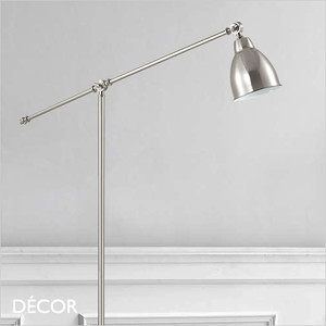 Ideal Lux - Newton - Polished Nickel Modern Designer Extendable Floor Lamp - Vintage Industrial Light for a Living Room, Study, Bedroom, Reception & Dining Room Ideal Lux - Newton - Polished Nickel Modern Designer Extendable Floor Lamp - Vintage Industrial Light for a Living Room, Study, Bedroom, Reception & Dining Room