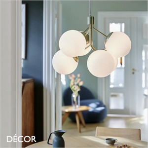 11 Nordlux - Ivona 6 Spot - Satin Brass & Opal White Glass Modern Designer Multiple Globe Pendant Light - Danish Style Ideal for Any Contemporary Space 11 Nordlux - Ivona 6 Spot - Satin Brass & Opal White Glass Modern Designer Multiple Globe Pendant Light - Danish Style Ideal for Any Contemporary Space