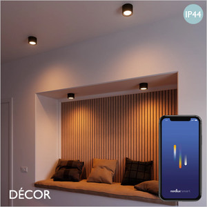Nordlux - Landon Smart - Black Water Resistant Modern Designer Ceiling Light - Perfect for your Washroom, Bathroom & Shower Room Nordlux - Landon Smart - Black Water Resistant Modern Designer Ceiling Light - Perfect for your Washroom, Bathroom & Shower Room