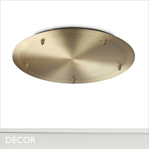 Ideal Lux - Round Ceiling Plate for 5 Pendant Lights, Ø46cm - Brushed Brass Modern Designer Ceiling Plate - Ideal for Hanging Multiple Pendant Lights Ideal Lux - Round Ceiling Plate for 5 Pendant Lights, Ø46cm - Brushed Brass Modern Designer Ceiling Plate - Ideal for Hanging Multiple Pendant Lights