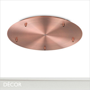 Ideal Lux - Round Ceiling Plate for 5 Pendant Lights, Ø46cm - Copper Modern Designer Ceiling Plate - Ideal for Hanging Multiple Pendant Lights Ideal Lux - Round Ceiling Plate for 5 Pendant Lights, Ø46cm - Copper Modern Designer Ceiling Plate - Ideal for Hanging Multiple Pendant Lights