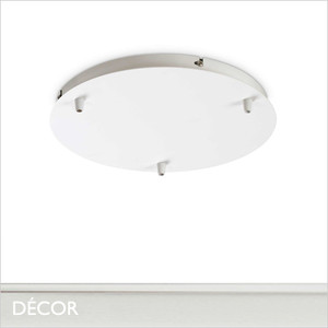 Ideal Lux - Round Ceiling Plate for 3 Pendant Lights, Ø30cm - Matt White Modern Designer Ceiling Plate - Ideal for Hanging Multiple Pendant Lights Ideal Lux - Round Ceiling Plate for 3 Pendant Lights, Ø30cm - Matt White Modern Designer Ceiling Plate - Ideal for Hanging Multiple Pendant Lights