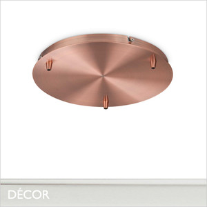 Ideal Lux - Round Ceiling Plate for 3 Pendant Lights, Ø30cm - Copper Modern Designer Ceiling Plate - Ideal for Hanging Multiple Pendant Lights Ideal Lux - Round Ceiling Plate for 3 Pendant Lights, Ø30cm - Copper Modern Designer Ceiling Plate - Ideal for Hanging Multiple Pendant Lights