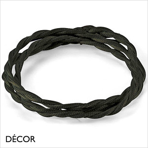Ideal Lux - Black Vintage Style Fabric Covered Braided Cable - 10 Metre Lengths - Modern Italian Designer Detail for a Kitchen, Dining Room, Restaurant, Bistro, Bar & Café Ideal Lux - Black Vintage Style Fabric Covered Braided Cable - 10 Metre Lengths - Modern Italian Designer Detail for a Kitchen, Dining Room, Restaurant, Bistro, Bar & Café