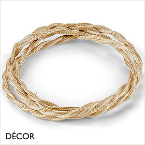 Ideal Lux - Brass-Coloured Vintage Style Fabric Covered Braided Cable - 10 Metre Lengths - Modern Italian Designer Detail for a Kitchen, Dining Room, Restaurant, Bistro, Bar & Café Ideal Lux - Brass-Coloured Vintage Style Fabric Covered Braided Cable - 10 Metre Lengths - Modern Italian Designer Detail for a Kitchen, Dining Room, Restaurant, Bistro, Bar & Café