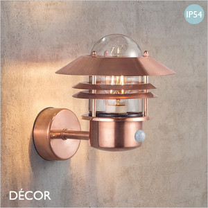 1 Nordlux - Blokhus - Copper with Sensor Modern Designer Outdoor Wall Light - Contemporary Industrial Style Lighting for your Garden, Hotel, Bistro & Café 1 Nordlux - Blokhus - Copper with Sensor Modern Designer Outdoor Wall Light - Contemporary Industrial Style Lighting for your Garden, Hotel, Bistro & Café