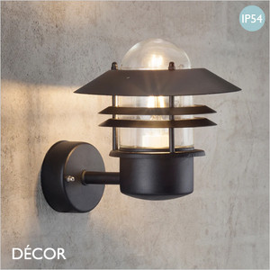 Blokhus - Matt Black Modern Designer Outdoor Wall Light - Contemporary Industrial Style Lighting for your Garden, Hotel, Bistro & Café Blokhus - Matt Black Modern Designer Outdoor Wall Light - Contemporary Industrial Style Lighting for your Garden, Hotel, Bistro & Café