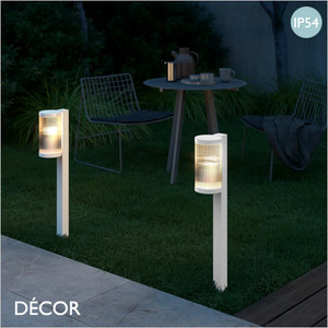 Nordlux - Coupar - Ribbed-Shade and Matt White Modern Designer Outdoor Post Light - Stylish Danish Design for your Garden, Hotel & Bistro Nordlux - Coupar - Ribbed-Shade and Matt White Modern Designer Outdoor Post Light - Stylish Danish Design for your Garden, Hotel & Bistro