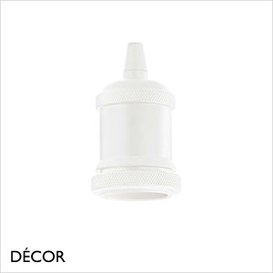 Ideal Lux - Vintage Bulb Holder - Matt White Modern Designer Pendant Light Fitting with Knurled Detail - Ideal for Creating a Unique Pendant Light Ideal Lux - Vintage Bulb Holder - Matt White Modern Designer Pendant Light Fitting with Knurled Detail - Ideal for Creating a Unique Pendant Light