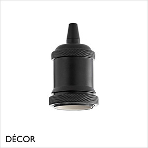 Ideal Lux - Vintage Bulb Holder - Matt Black Modern Designer Pendant Light Fitting with Knurled Detail - Ideal for Creating a Unique Pendant Light Ideal Lux - Vintage Bulb Holder - Matt Black Modern Designer Pendant Light Fitting with Knurled Detail - Ideal for Creating a Unique Pendant Light