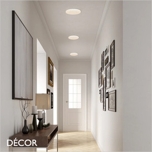 1A Nordlux - Vic 22, 29 & 35, 3 Sizes - White Modern Designer Very Bright LED Flush Fitting Ceiling Light in 3000K Warm White Light - Minimalist Danish Design for Any Contemporary Space