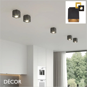 Nordlux - Ethan 1-Spot - Matt Black with Gold or Black Interior Modern Designer Surface Downlight - Ideal for Any Contemporary Space Nordlux - Ethan 1-Spot - Matt Black with Gold or Black Interior Modern Designer Surface Downlight - Ideal for Any Contemporary Space