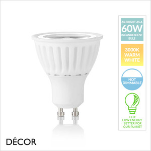 Ideal Lux - GU10 8W LED White Spotlight Bulb, 3000K Warm White Light - As Bright as a 60W Halogen Bulb - Energy Efficient Lights for your Home & Business Ideal Lux - GU10 8W LED White Spotlight Bulb, 3000K Warm White Light - As Bright as a 60W Halogen Bulb - Energy Efficient Lights for your Home & Business