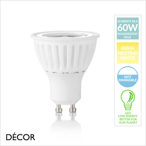 Ideal Lux - GU10 8W LED White Spotlight Bulb, 4000K Neutral White Light - As Bright as a 60W Halogen Bulb - Energy Efficient Lights for your Home & Business Ideal Lux - GU10 8W LED White Spotlight Bulb, 4000K Neutral White Light - As Bright as a 60W Halogen Bulb - Energy Efficient Lights for your Home & Business