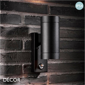 Nordlux - Tin Maxi, Double with Sensor - Black Modern Designer Outdoor Wall Light - Minimalist Style Light for any Outdoor Area of a Home, Hotel & Bistro Nordlux - Tin Maxi, Double with Sensor - Black Modern Designer Outdoor Wall Light - Minimalist Style Light for any Outdoor Area of a Home, Hotel & Bistro