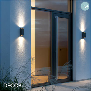 Nordlux - Nico 22 Square - Black Modern Designer Outdoor Wall Light - Stunning Up and Down Light - for your Home, Bistro, Bar & Café