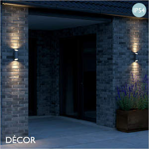 Nordlux - Nico 22 Round - Anthracite Modern Designer Outdoor Wall Light - Stunning Up and Down Light - for your Home, Bistro, Bar & Café