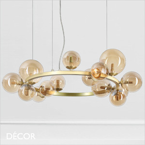 1 C Ideal Lux - Perlage 11 & 14, 2 Sizes - Amber Glass with Satin Brass Circular Modern Designer Multiple Pendant Light - A Stunning Statement Piece for Any Contemporary Space 1 C Ideal Lux - Perlage 11 & 14, 2 Sizes - Amber Glass with Satin Brass Circular Modern Designer Multiple Pendant Light - A Stunning Statement Piece for Any Contemporary Space