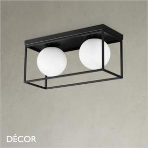 Ideal Lux - Lingotto 2 - Matt White Glass & Matt Black Modern Designer Globe Ceiling Light - Ideal for your Kitchen Island, Kitchen, Living Room, Hotel, Restaurant & Bistro Ideal Lux - Lingotto 2 - Matt White Glass & Matt Black Modern Designer Globe Ceiling Light - Ideal for your Kitchen Island, Kitchen, Living Room, Hotel, Restaurant & Bistro