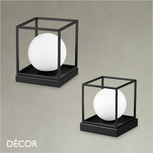 Ideal Lux - Lingotto, 2 Sizes - Matt White Glass & Matt Black Modern Designer Globe Table Lamp - Ideal for your Living Room, Bedroom, Study, Guest Room, Hotel & Reception Room Ideal Lux - Lingotto, 2 Sizes - Matt White Glass & Matt Black Modern Designer Globe Table Lamp - Ideal for your Living Room, Bedroom, Study, Guest Room, Hotel & Reception Room