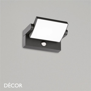 Ideal Lux - Swipe with Sensor - Anthracite & Opal White Modern Designer Outdoor LED Adjustable Wall Light - Minimalist Italian Design for the Garden & Outdoor Area of your Hotel, Bar, Bistro & Café Ideal Lux - Swipe with Sensor - Anthracite & Opal White Modern Designer Outdoor LED Adjustable Wall Light - Minimalist Italian Design for the Garden & Outdoor Area of your Hotel, Bar, Bistro & Café