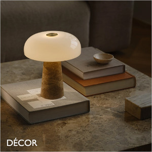 Nordlux - Glossy Mini - Beige Marble & Opal White Glass Modern Designer Table Lamp - Iconic Design for a Living Room, Reception or Bedroom. DFTP Nordlux - Glossy Mini - Beige Marble & Opal White Glass Modern Designer Table Lamp - Iconic Design for a Living Room, Reception or Bedroom. DFTP