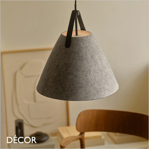 Nordlux - Strap 36 - Light Grey Felt & Leather Modern Industrial Designer Pendant Light - For a Kitchen, Dining Room, Reception Room, Restaurant & Café. DFTP Nordlux - Strap 36 - Light Grey Felt & Leather Modern Industrial Designer Pendant Light - For a Kitchen, Dining Room, Reception Room, Restaurant & Café. DFTP