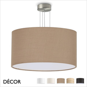 Ideal Lux - Set Up 70 - Satin Nickel Pendant Light Fitting with a Choice of 70cm Shades in Dove Grey, Wood, Black, White or Beige - Stylish Italian Chic for a  Kitchen, Dining Room, Reception Room, Hotel or Restaurant Ideal Lux - Set Up 70 - Satin Nickel Pendant Light Fitting with a Choice of 70cm Shades in Dove Grey, Wood, Black, White or Beige - Stylish Italian Chic for a  Kitchen, Dining Room, Reception Room, Hotel or Restaurant