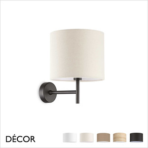 Ideal Lux - Set Up - Matt Black Wall Light Base with Cylindrical Shades in 2 Sizes in Wood, Dove Grey, Black, White or Beige - Stylish Italian Chic for a Bedroom, Guest Room or Hotel Ideal Lux - Set Up - Matt Black Wall Light Base with Cylindrical Shades in 2 Sizes in Wood, Dove Grey, Black, White or Beige - Stylish Italian Chic for a Bedroom, Guest Room or Hotel