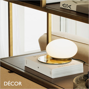 Ideal Lux - Ninfea - White Etched Glass & Satin Brass Modern Designer Table Lamp - Contemporary Italian Chic for a Bedside or Occasional Table Ideal Lux - Ninfea - White Etched Glass & Satin Brass Modern Designer Table Lamp - Contemporary Italian Chic for a Bedside or Occasional Table