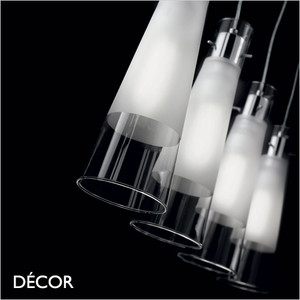 Ideal Lux - Kuky 4 - Sanded Frosted Pyrex Glass Modern Designer Multiple Pendant Light - Minimalist Italian Chic for your Kitchen, Reception Room or Bistro Ideal Lux - Kuky 4 - Sanded Frosted Pyrex Glass Modern Designer Multiple Pendant Light - Minimalist Italian Chic for your Kitchen, Reception Room or Bistro