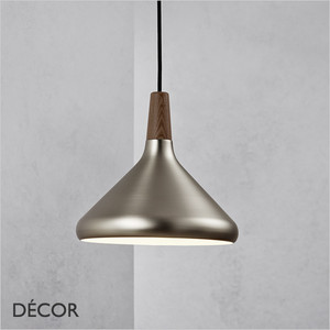 Nordlux - Float 27 - Brushed Steel and Oiled Walnut Modern Designer Pendant Light- Ideal for your Kitchen, Living Room, Hotel, Bistro & Café Nordlux - Float 27 - Brushed Steel and Oiled Walnut Modern Designer Pendant Light- Ideal for your Kitchen, Living Room, Hotel, Bistro & Café