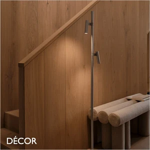 Nordlux - Makoto - Satin Chrome Modern Designer Floor Lamp - Industrial Minimalism for a Bedside, Living Room or Study. DFTP